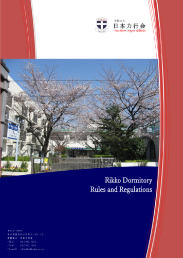 Rikko Dormitory Rules And Regulations