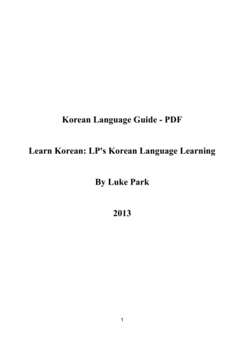 Korean Language Guide - PDF Learn Korean: LP's Korean .