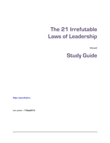 The 21 Irrefutable Laws Of Leadership - WordPress 