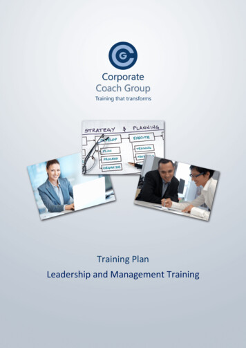 Training Plan Leadership And Management Training