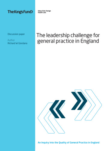 The Leadership Challenge For Author General Practice In .