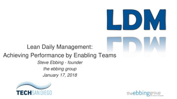 Lean Daily Management: Achieving Performance By Enabling 