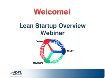 Lean Startup Overview Webinar - Cprime Learning