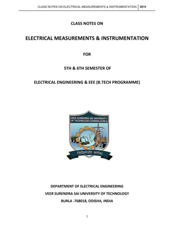 ELECTRICAL MEASUREMENTS & INSTRUMENTATION