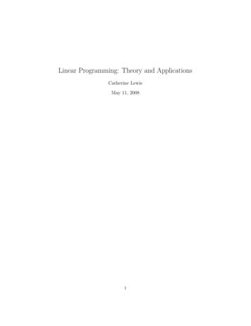 Linear Programming: Theory And Applications