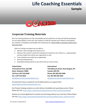 Life Coaching Essentials Sample - Corporate Training Materials