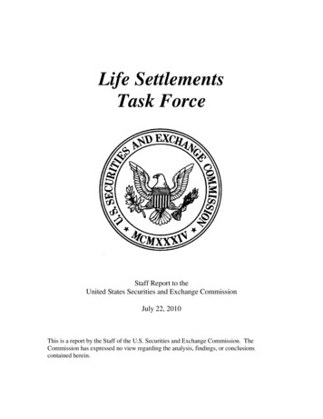 Life Settlements Task Force - SEC.gov