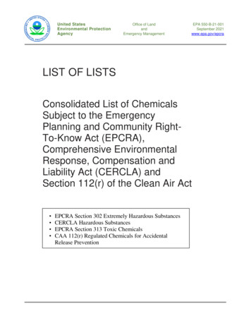 List Of Lists - US EPA