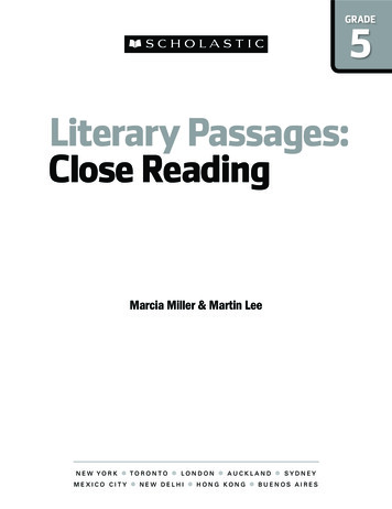Literary Passages: Close Reading