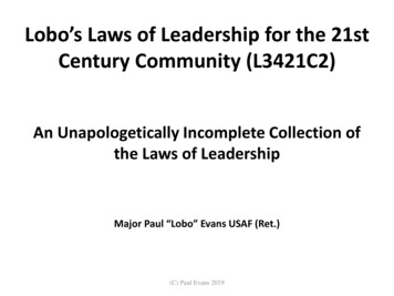 Lobo’s Laws Of Leadership For The 21st