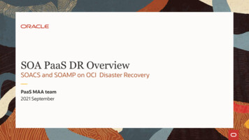 SOA PaaS Disaster Recovery Overview - Oracle