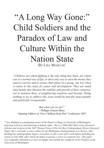 “A Long Way Gone': Child Soldiers And The Paradox Of Law .