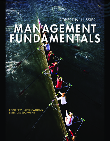 Management Fundamentals: Concepts, Applications, Skill .