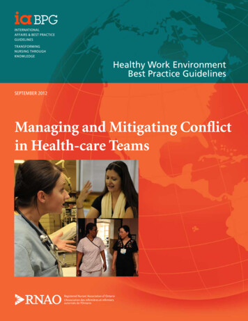 Managing And Mitigating Conflict In Health-care Teams - RNAO
