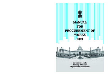Cover Manual For Procurement Of Works 2019 - Doe.gov.in