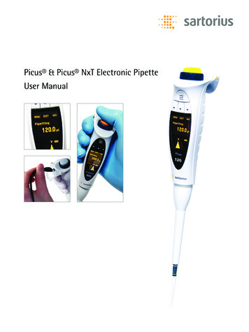 Picus & Picus NxT Electronic Pipette User Manual