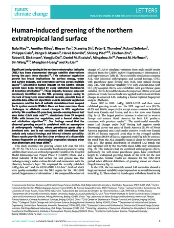 Human-induced Greening Of The Northern Extratropical Land Surface