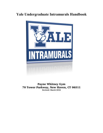 Yale Undergraduate Intramurals Handbook