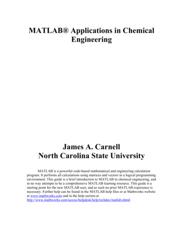 MATLAB Applications In Chemical Engineering - KFUPM