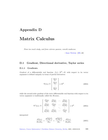 Matrix Calculus - Stanford University