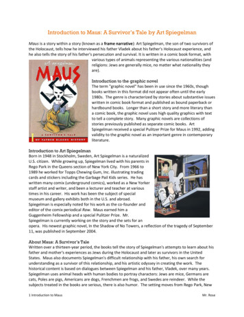 Introduction To Maus: A Survivor S Tale By Art Spiegelman