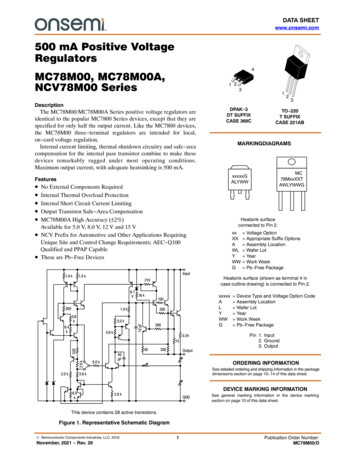 MC78M00 - 500 MA Positive Voltage Regulators - Onsemi