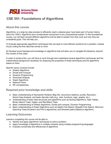 CSE 551: Foundations Of Algorithms