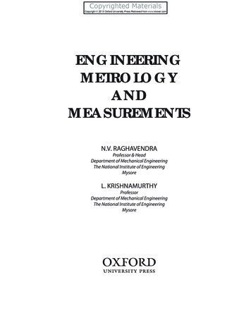 ENGINEERING METROLOGY AND MEASUREMENTS