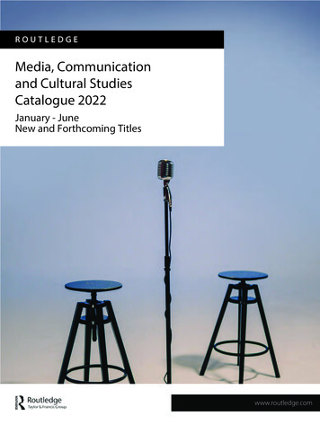 Media, Communication And Cultural Studies Catalogue 2022