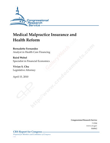 Medical Malpractice Insurance And Health Reform