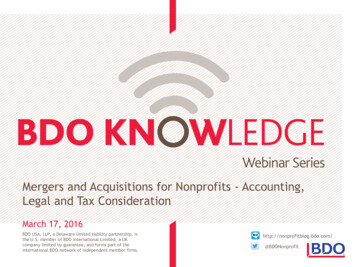 Mergers And Acquisitions For Nonprofits - Accounting .