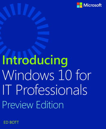 Introducing Windows 10 For IT Professionals Preview Edition
