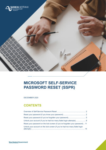 Microsoft Self-service Password Reset (SSPR) - NZTA