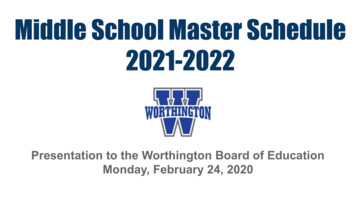 Middle School Master Schedule 2021-2022