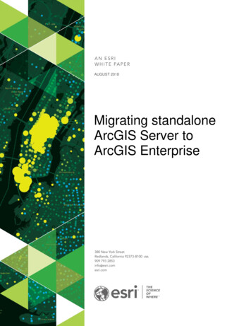 Migrating Standalone ArcGIS Server To ArcGIS Enterprise - Esri