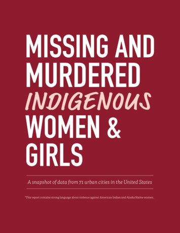 Missing And Murdered Indigenous Women And Girls Report