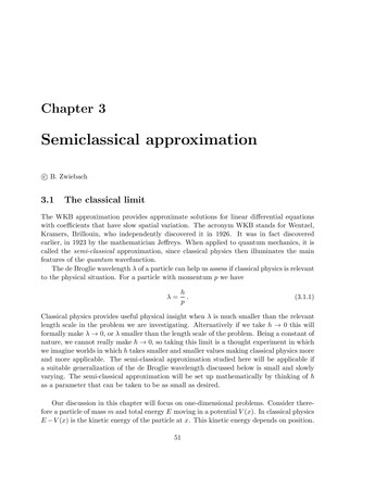 Quantum Physics III Chapter 3: Semiclassical Approximation