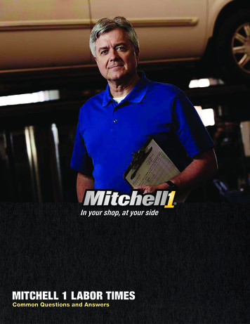 MITCHELL 1 LABOR TIMES - Automotive Repair Software .