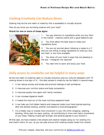Cooking Creatively Can Reduce Stress