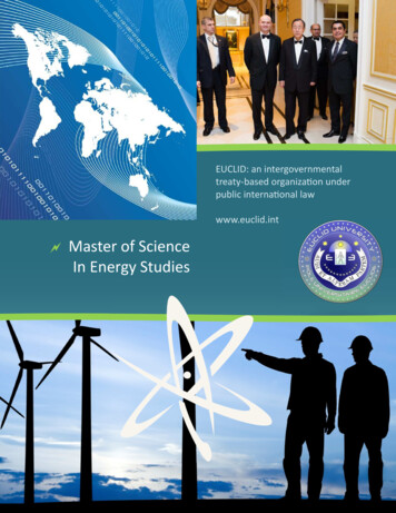 Master Of Science In Energy Studies - EUCLID
