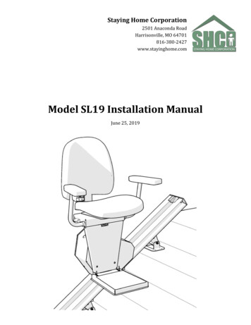 Model SL19 Installation Manual - Staying Home