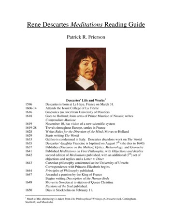 Rene Descartes Meditations Reading Guide