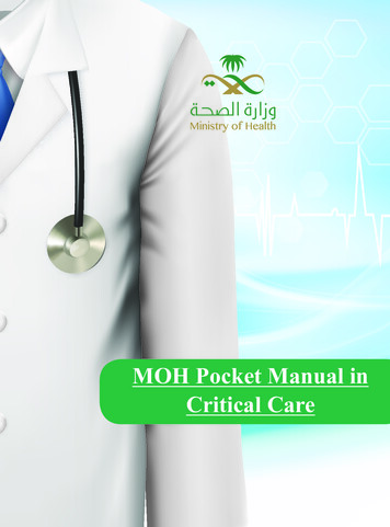 MOH Pocket Manual In Critical Care