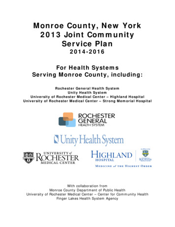 Monroe County, New York 2013 Joint Community Service Plan