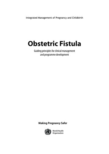 Obstetric Fistula - WHO
