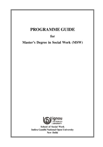 For Master’s Degree In Social Work (MSW)