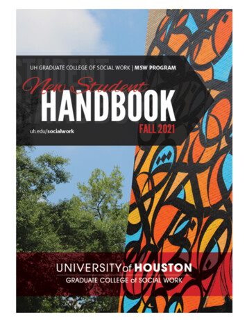 UH Graduate College Of Social Work MSW Handbook