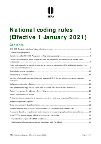 National Coding Rules (Effective 1 January 2021) - IHPA