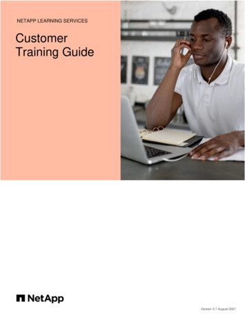 NETAPP LEARNING SERVICES Customer Training Guide