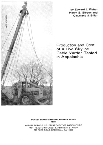 Production And Cost Of A Live Skyline Cable Yarder Tested In Appalachia